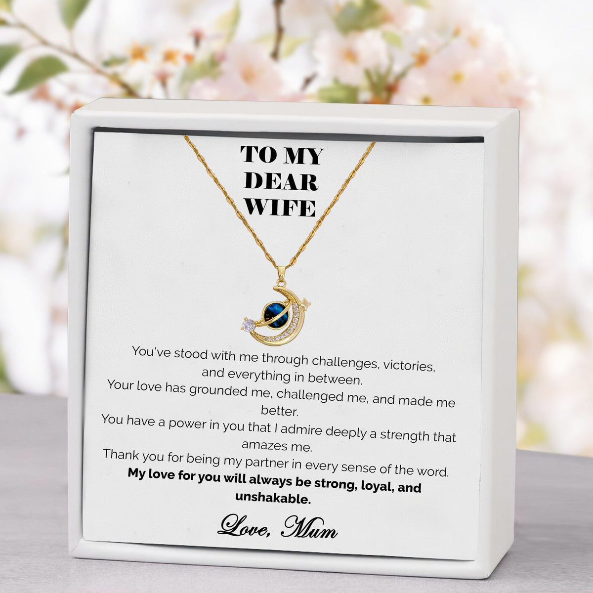 To My Wife Celestial Bond Necklace - Written in the Stars