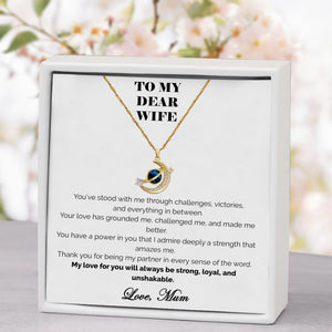 To My Wife Celestial Bond Necklace - Written in the Stars