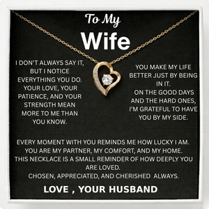 To My Wife - Forever Heart Necklace