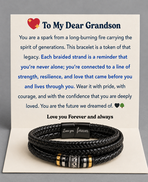 To My Grandson Legacy Loop Bracelet - Our Story Continues