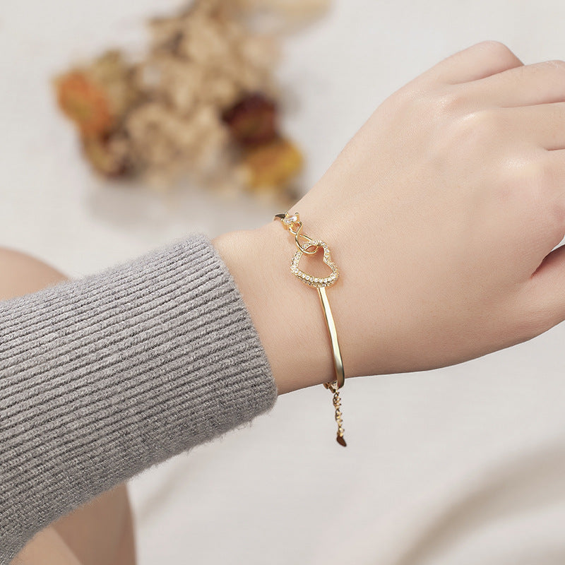 Mother Daughter Infinity Heart Bracelet -  Forever Between Us