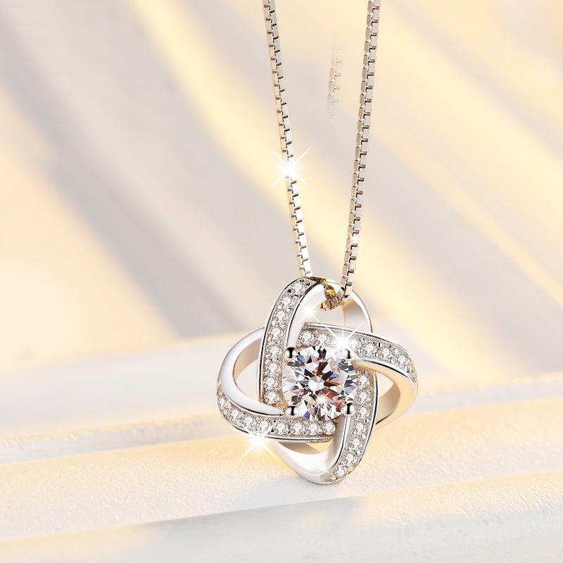 To My Daughter Mother & Daughter Eternal Knot Necklace - Two Hearts One Forever