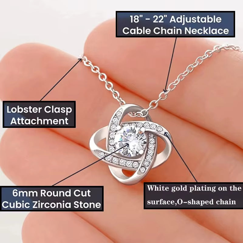 To My Daughter Mother & Daughter Eternal Knot Necklace - Two Hearts One Forever