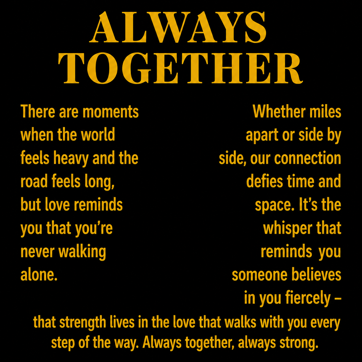 Empowerment Always Together Necklace - Side by Side Always
