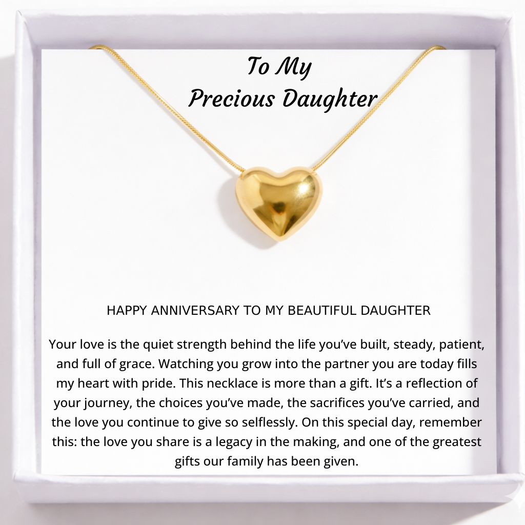 Happy Anniversary Dear Daughter Close to My Heart Necklace - Always my little girl