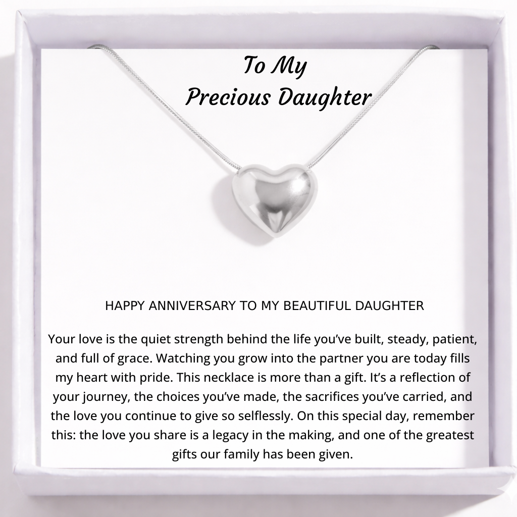 Happy Anniversary Dear Daughter Close to My Heart Necklace - Always my little girl