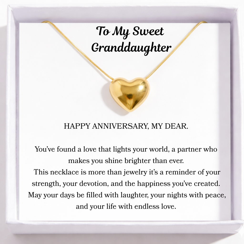 Happy Anniversary Dear Granddaughter Close to My Heart Necklace - Love that grows with you