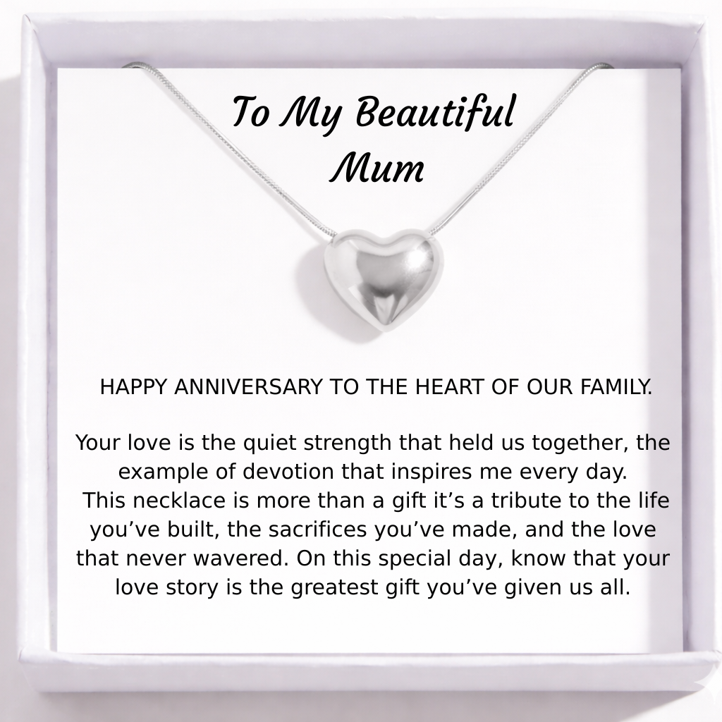 Happy Anniversary Mum Close to My Heart Necklace - My forever love