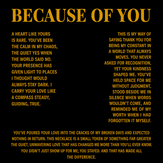 Because of You, Thank You - Eternal Knot Necklace