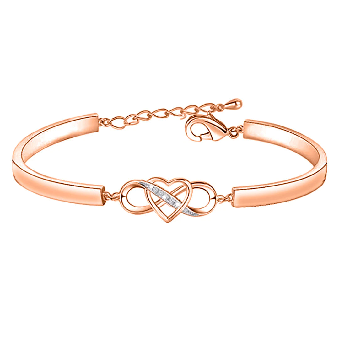 For Bonus Daughter - Always Shine Like The Brightest Star Infinity Heart Bracelet