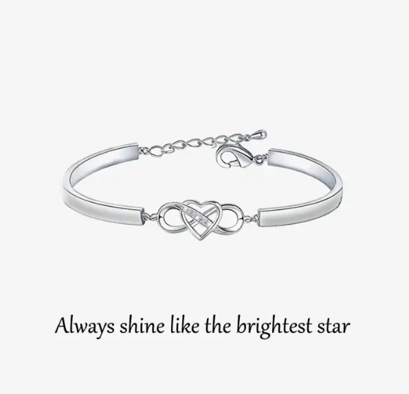 For Bonus Daughter - Always Shine Like The Brightest Star Infinity Heart Bracelet