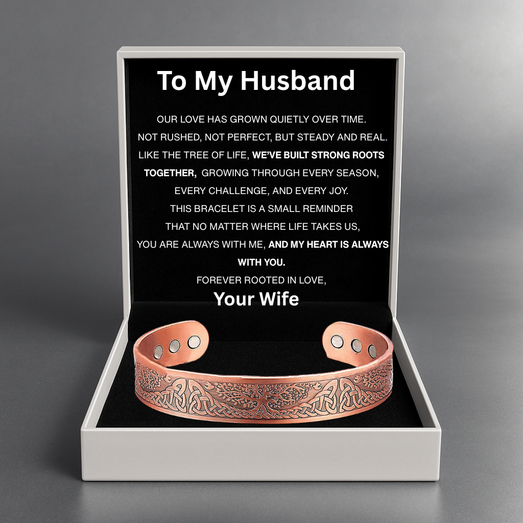 To My Husband - Our Roots Run Deep -Tree of Life Copper Bracelet