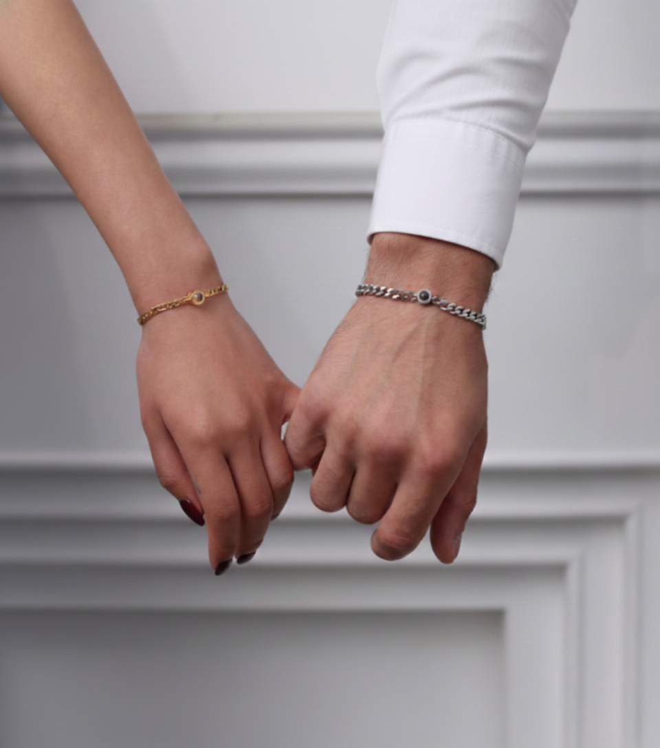 Forever Connected - Photo Projection Couple Bracelet Set