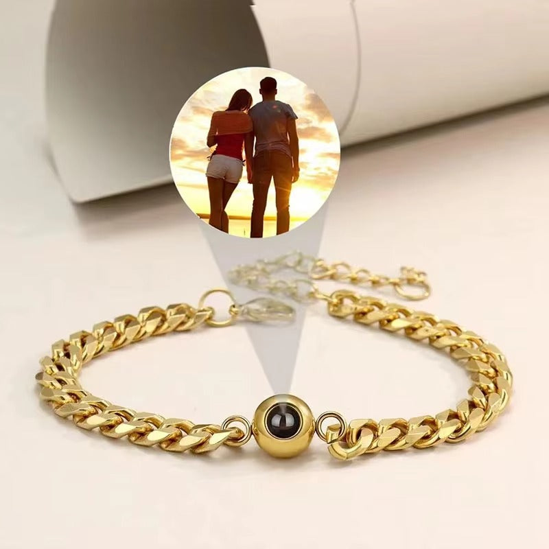 Forever Connected - Photo Projection Couple Bracelet Set