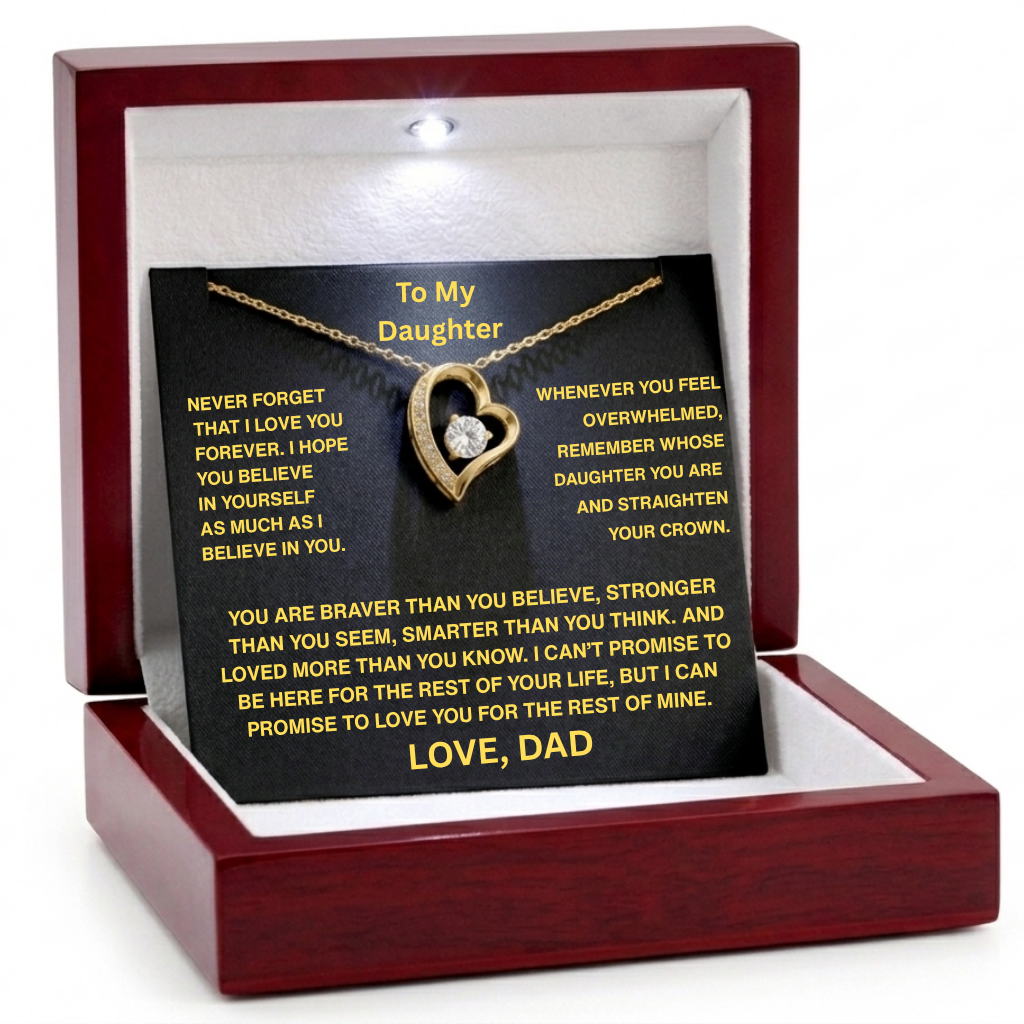 To My Daughter Heart Necklace - A Father’s Promise