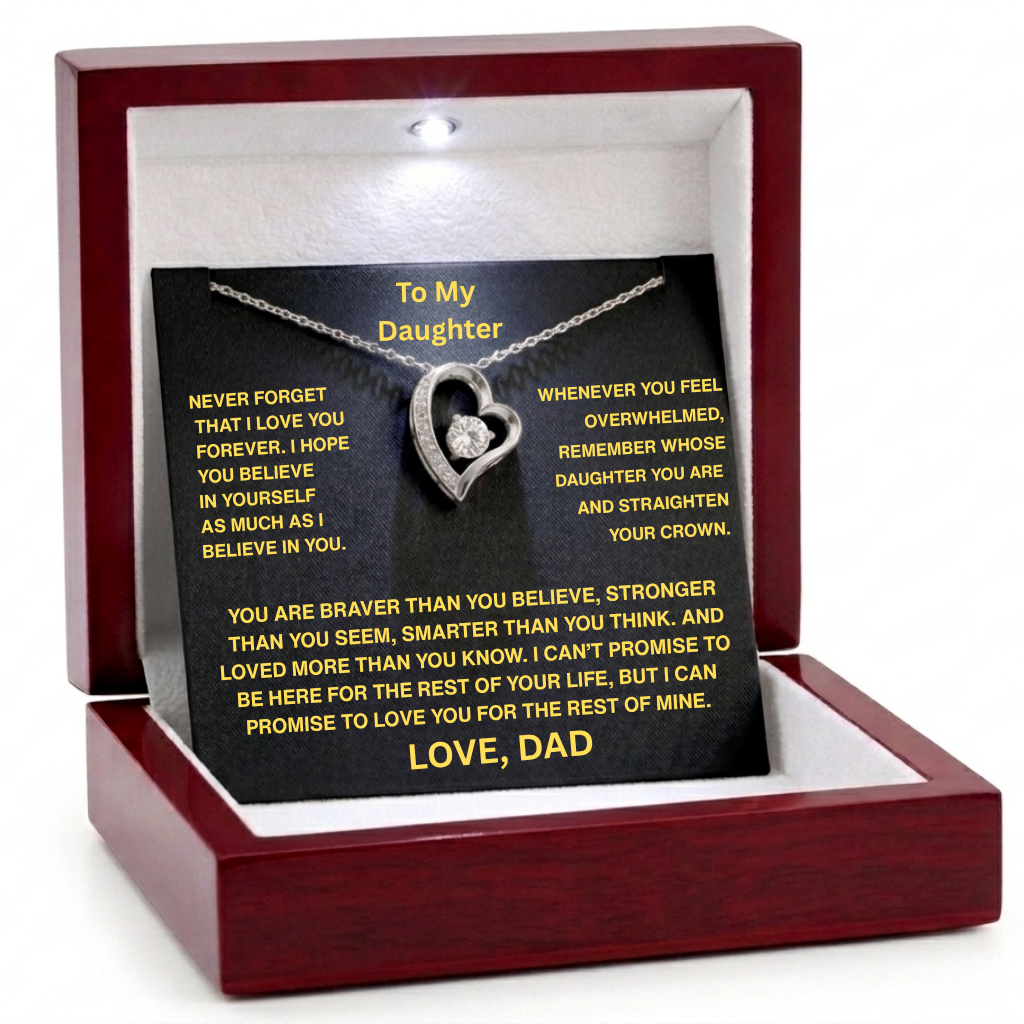 To My Daughter Heart Necklace - A Father’s Promise
