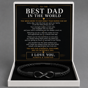 To My Dad – Forever Connected Infinity Bracelet With Engraving