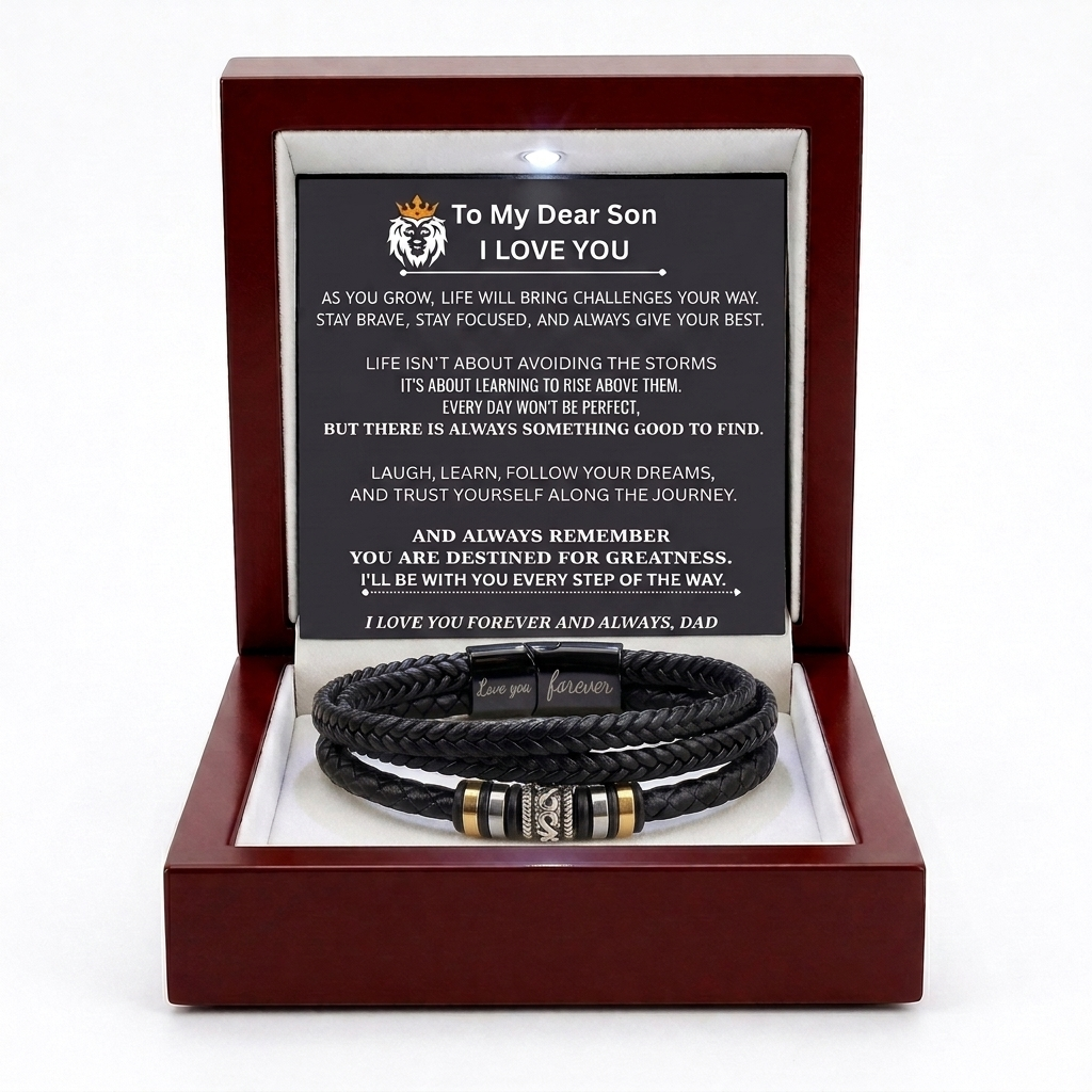Dad and Son - Engraved Love You Forever Bracelet