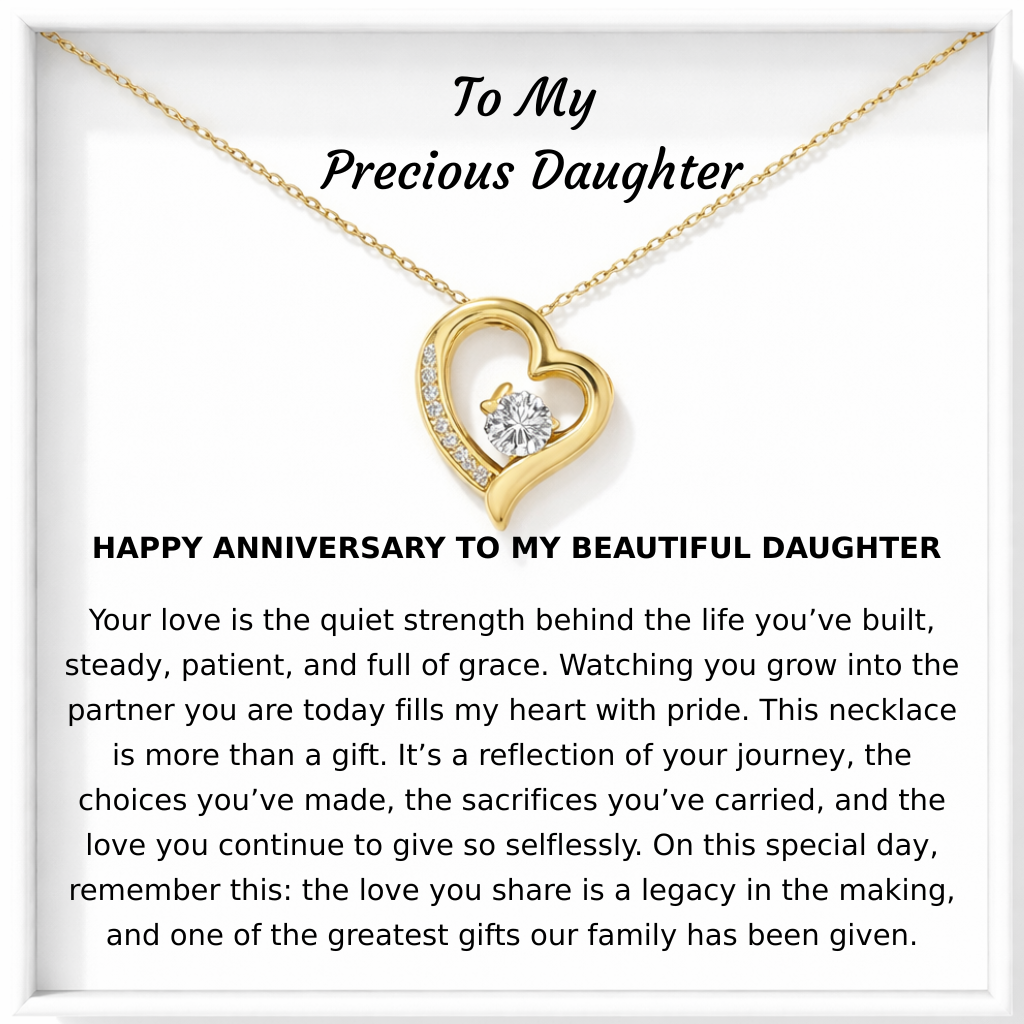 Happy Anniversary Dear Daughter Bound by Love Necklace - Tied to you always