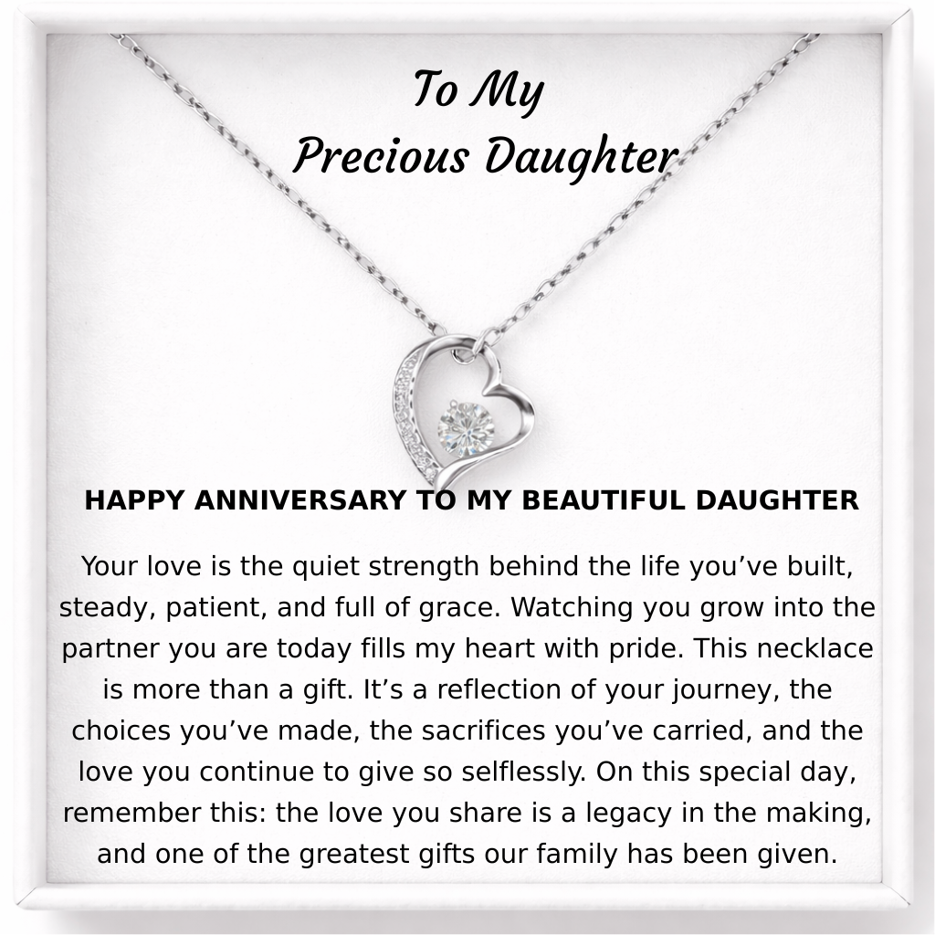 Happy Anniversary Dear Daughter Bound by Love Necklace - Tied to you always