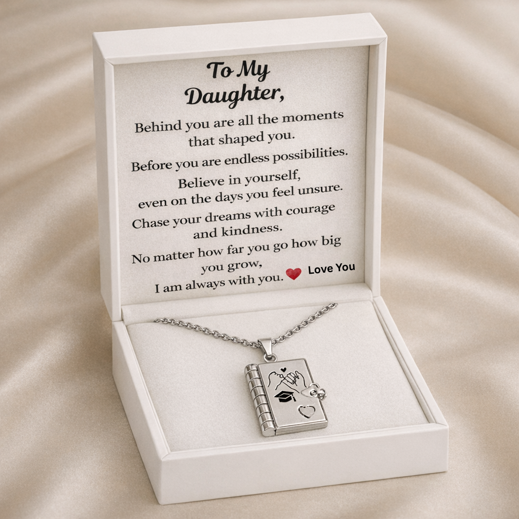 To My Daughter -  Graduation Book Locket Necklace