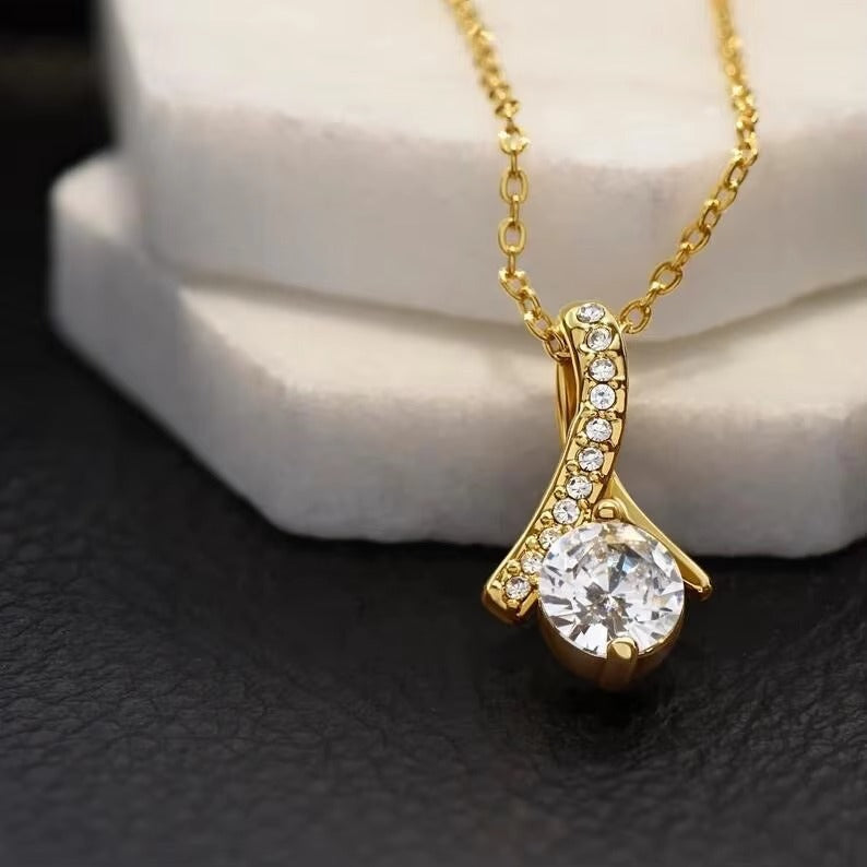 To My Beautiful Daughter Necklace - Proud to Be Your Mom