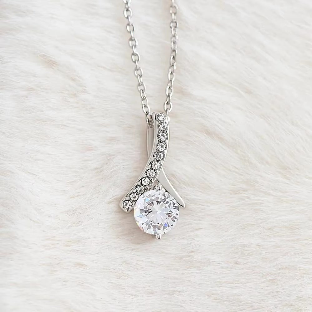 To My Beautiful Daughter Necklace - Proud to Be Your Mom