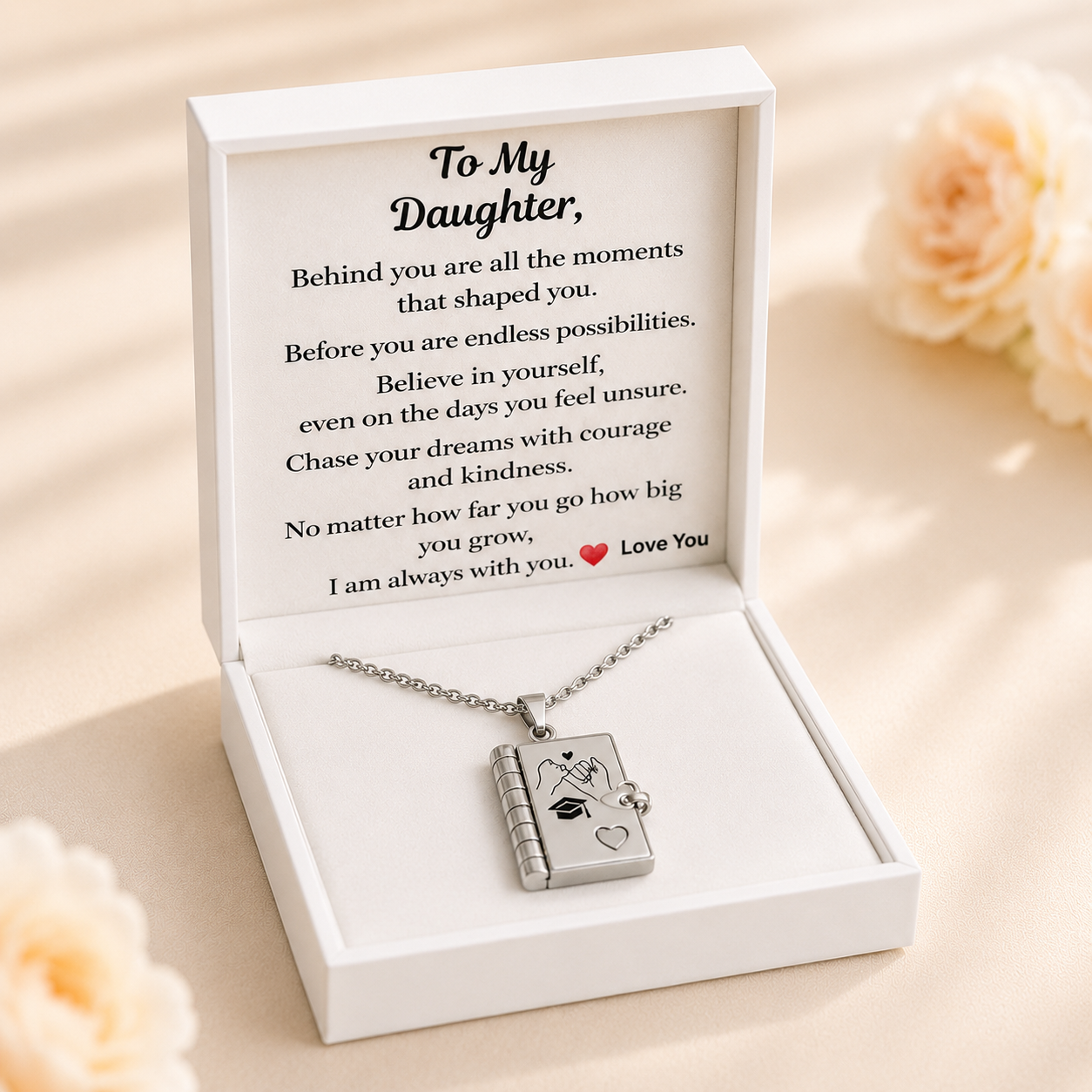 To My Daughter -  Graduation Book Locket Necklace