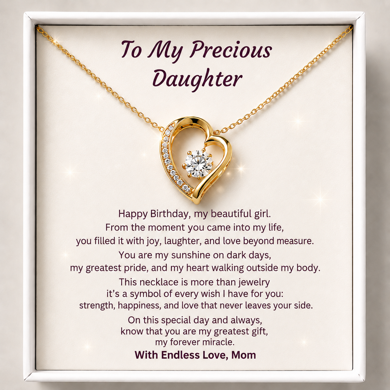 Happy Birthday Dear Daughter Bound by Love Necklace - Today and always