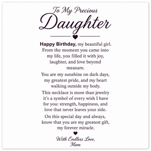 Happy Birthday Dear Daughter Bound by Love Necklace - Today and always