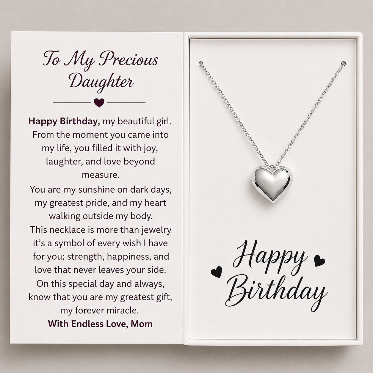 Happy Birthday Dear Daughter Close to My Heart Necklace - You light our world