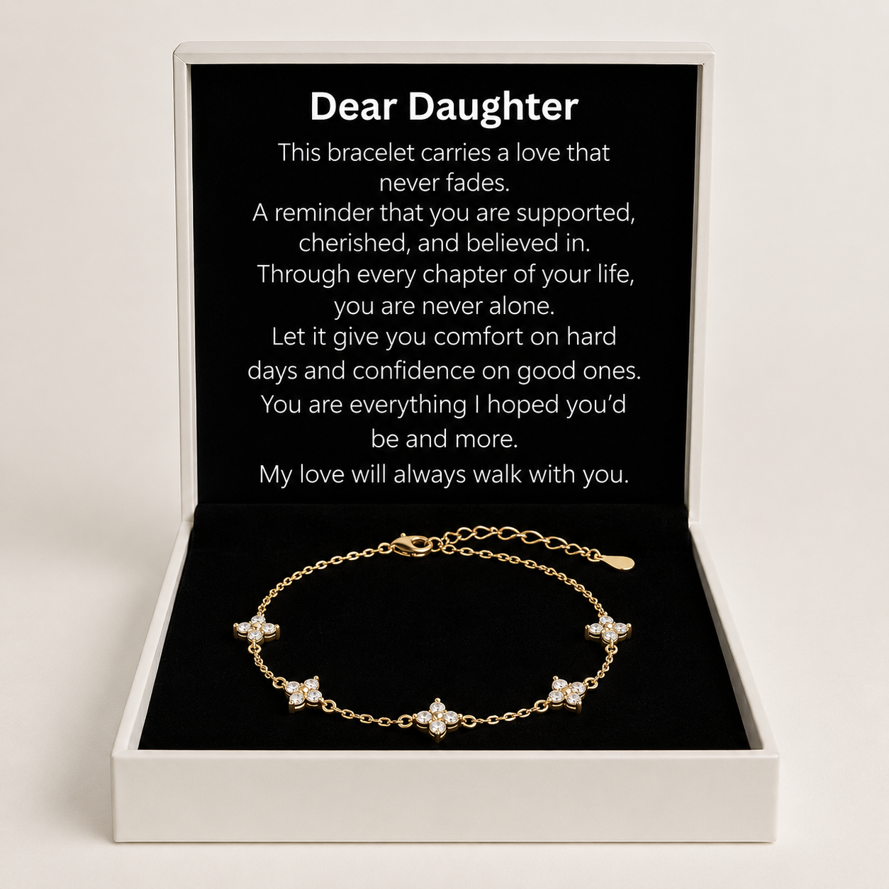Golden Whisper Bracelet - Daughter, My Strength in Every Whisper