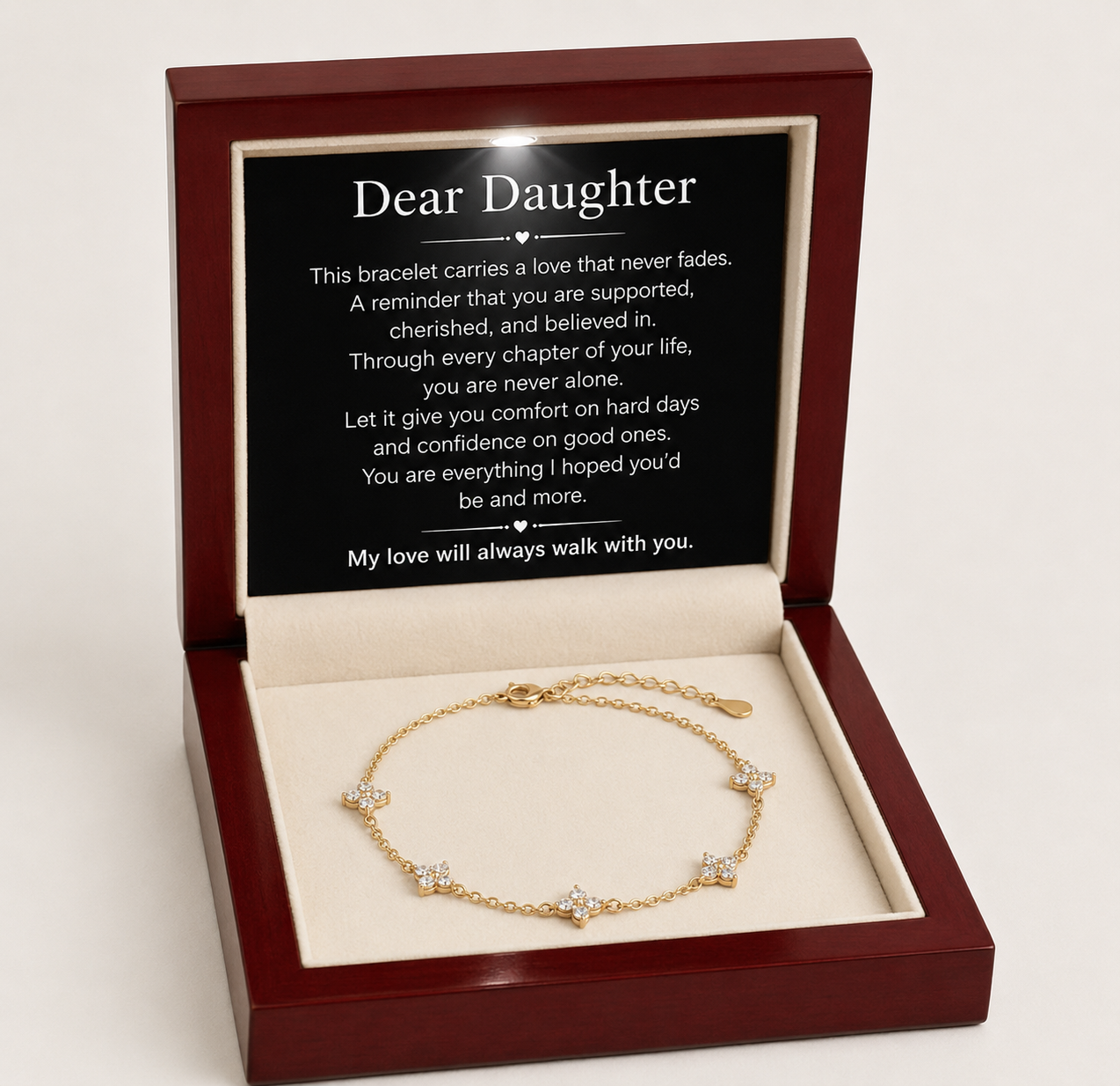 Golden Whisper Bracelet - Daughter, My Strength in Every Whisper
