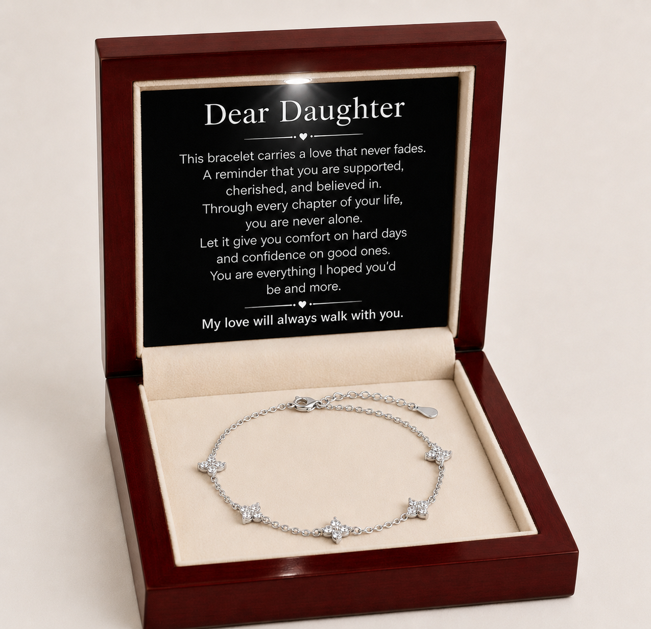 Golden Whisper Bracelet - Daughter, My Strength in Every Whisper