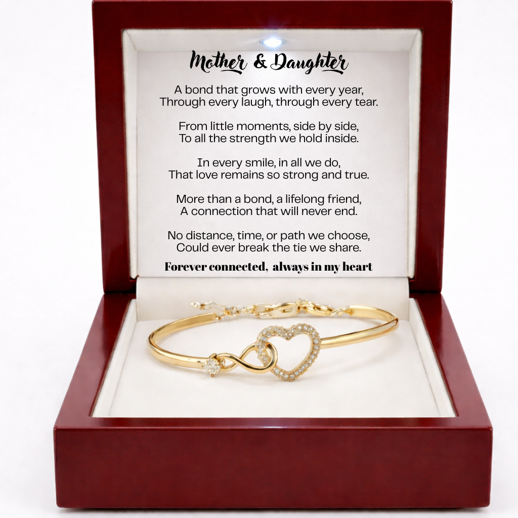 To My Daughter Infinity Heart Bracelet Linked Forever From Mum