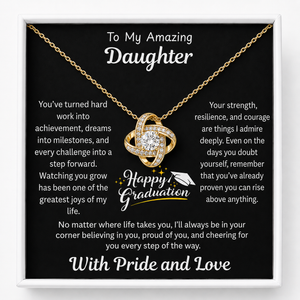 Happy Graduation Dear Daughter Eternal Knot Necklace - You Did It