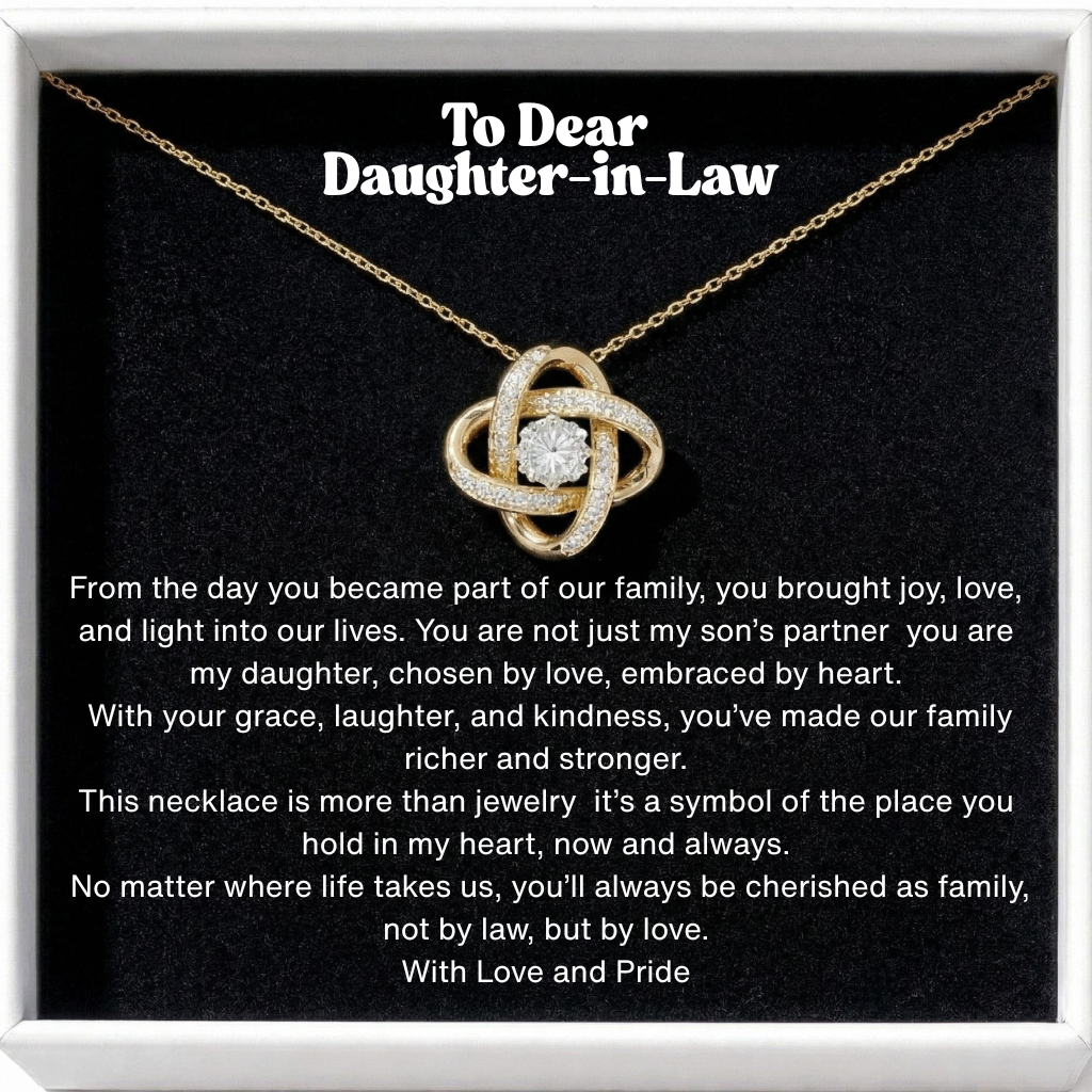 To My Daughter-in-law Eternal Knot Necklace - Welcome to the Family