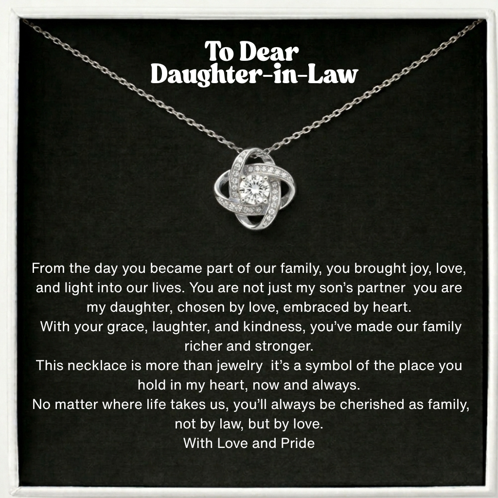 To My Daughter-in-law Eternal Knot Necklace - Welcome to the Family