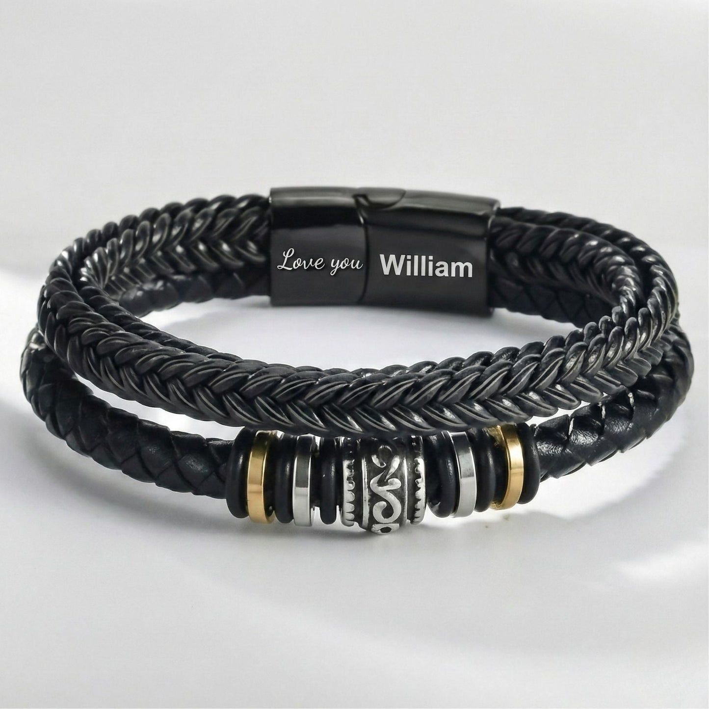For Son  - I Will Always Be With You - Personalized Double Row Bracelet