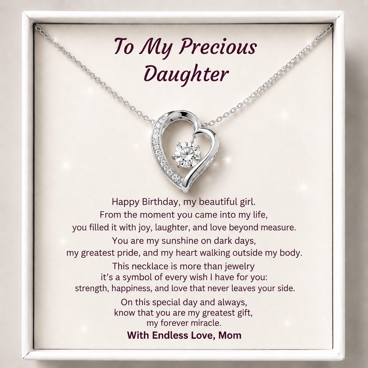 Happy Birthday Dear Daughter Bound by Love Necklace - Today and always