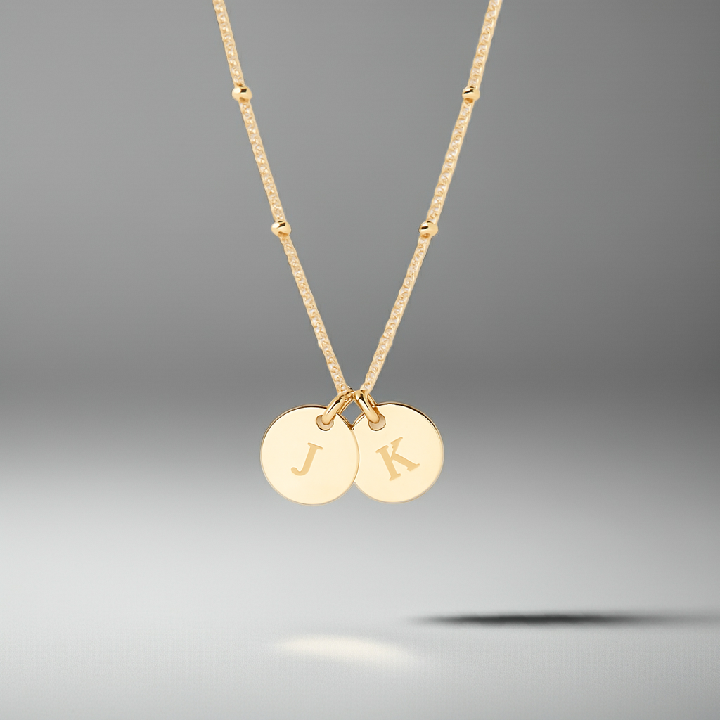 To My Dear Wife  - Initial disc Necklace