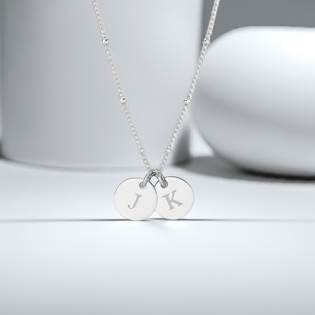 To My Dear Wife  - Initial disc Necklace