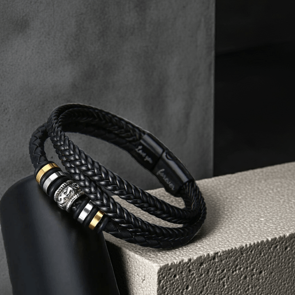 To My Son - Strength & Love Leather Bracelet