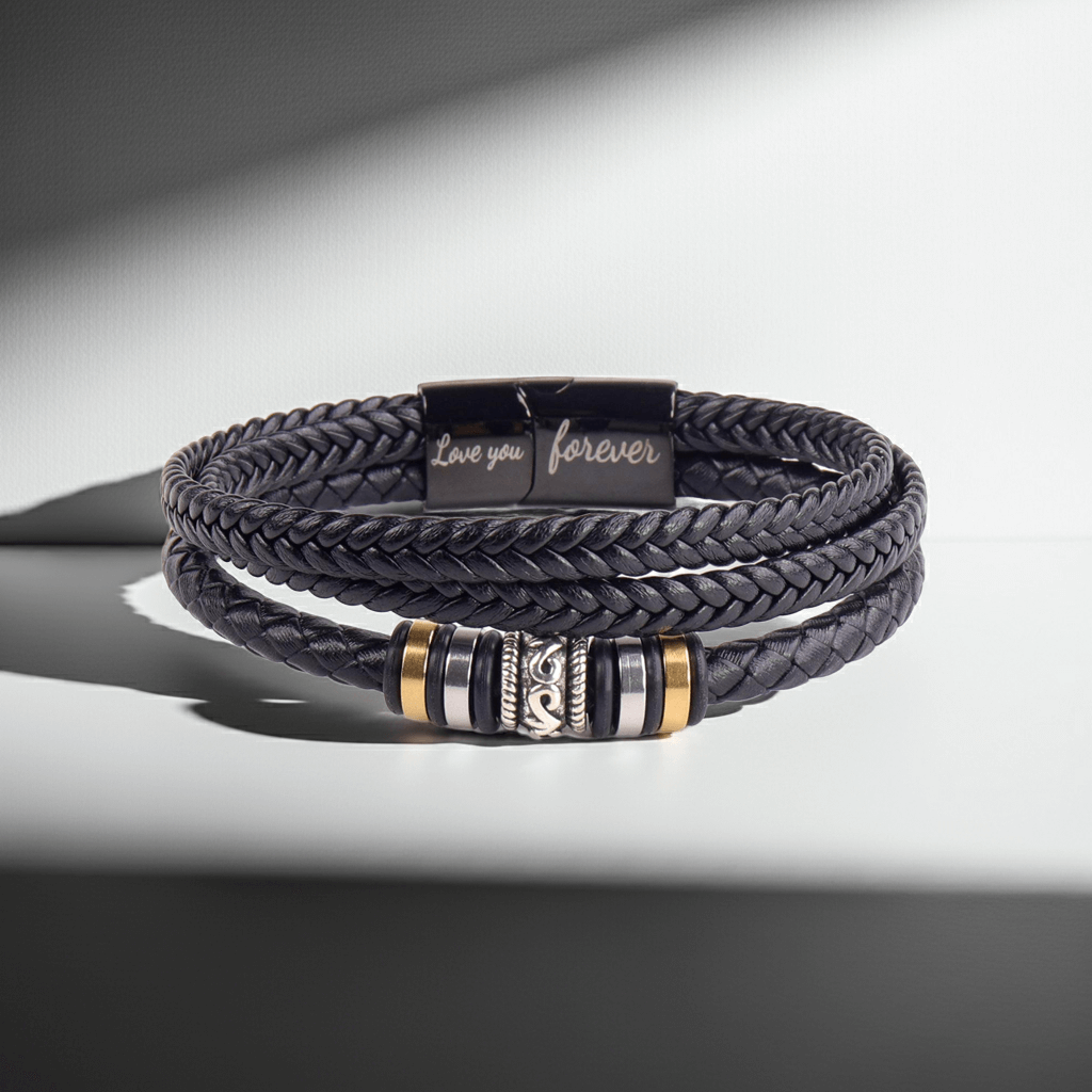 To My Son - Strength & Love Leather Bracelet