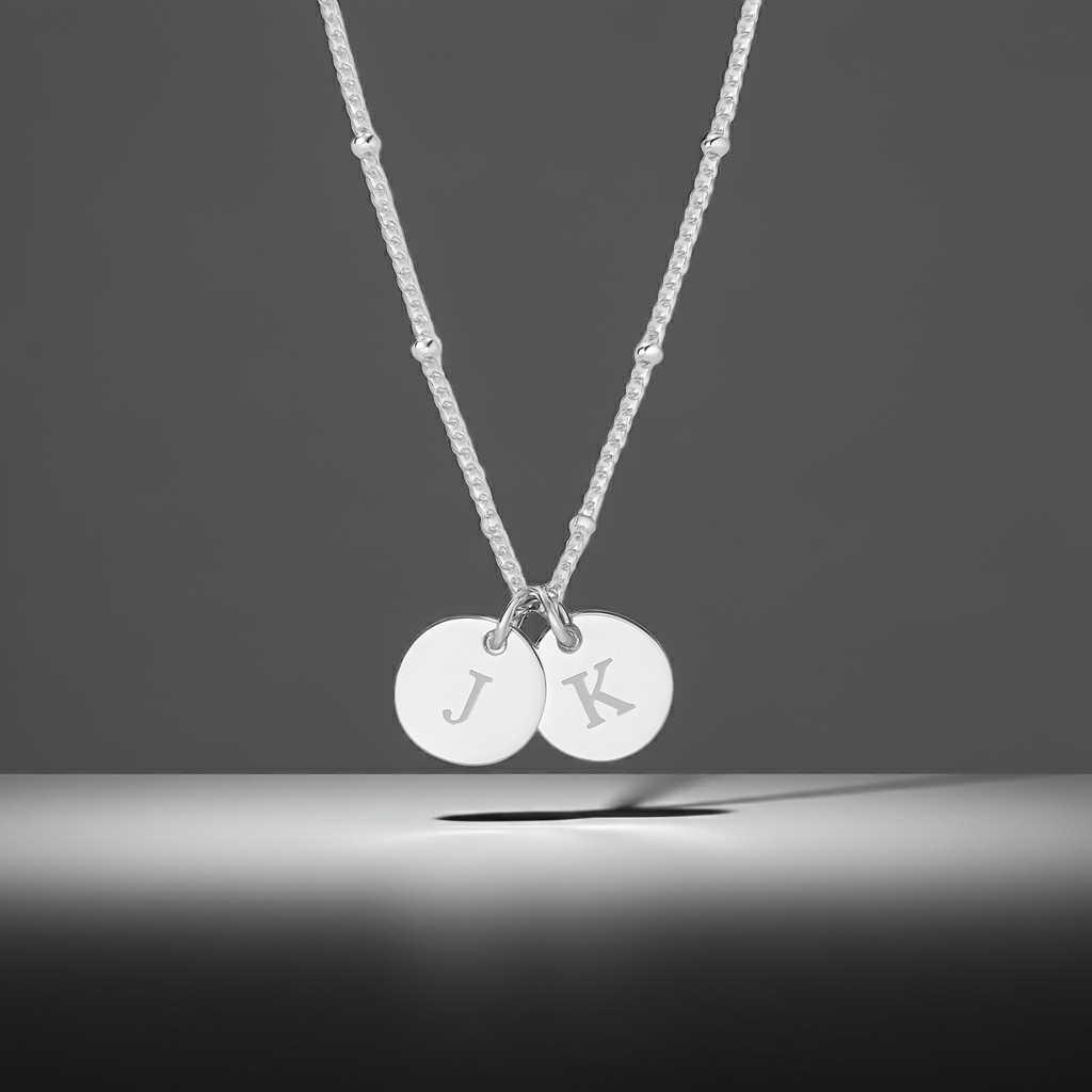 To My Dear Wife  - Initial disc Necklace