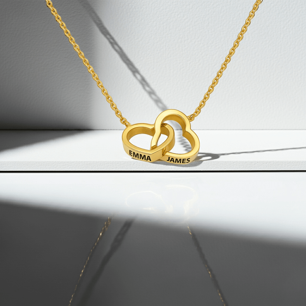 To My Mum - Interlocking Hearts Name Necklace