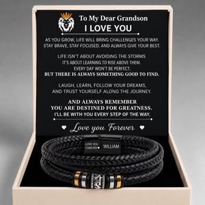 To My Grandson Personalised  name Love You Forever Bracelet