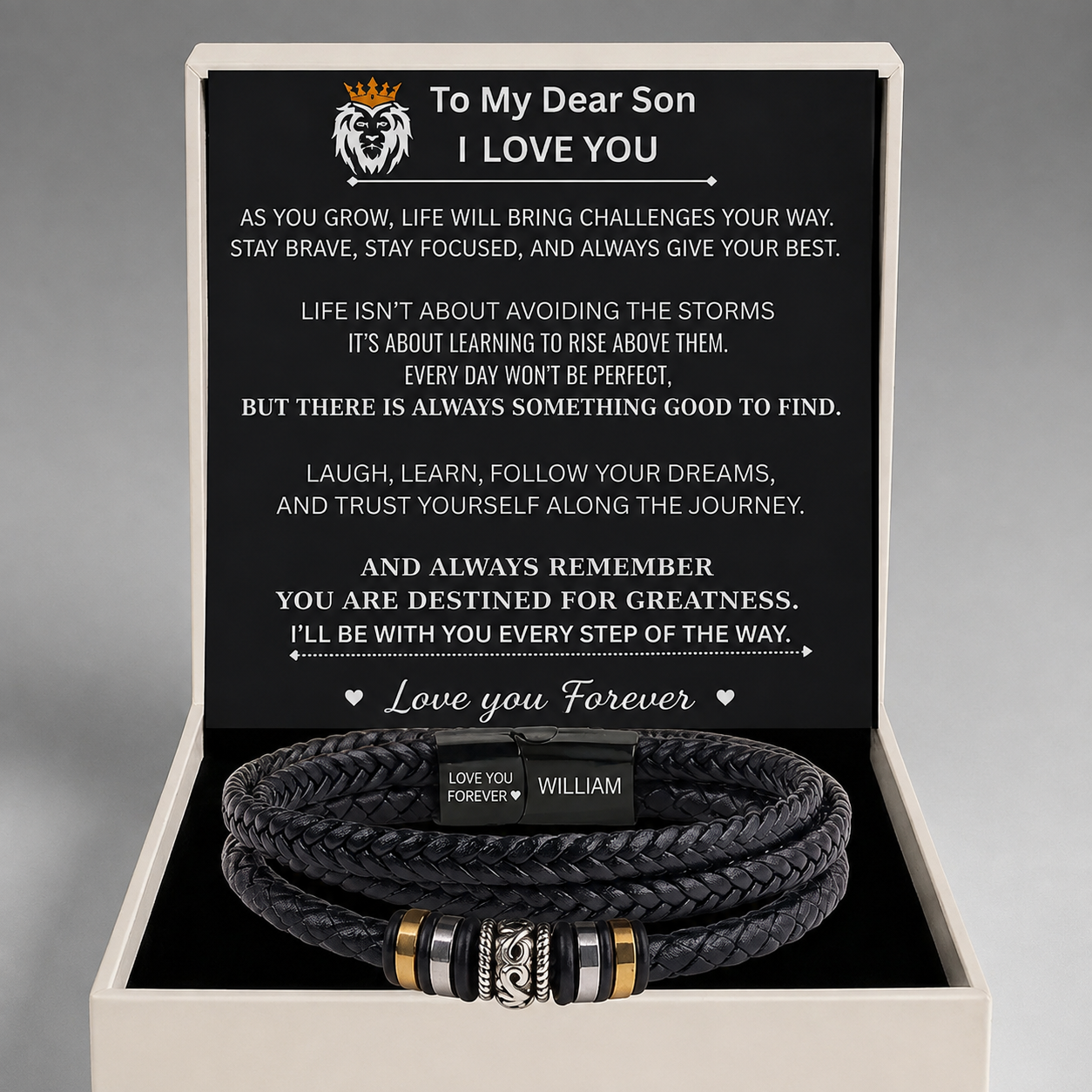 To My son Personalised  name Love You Forever Bracelet