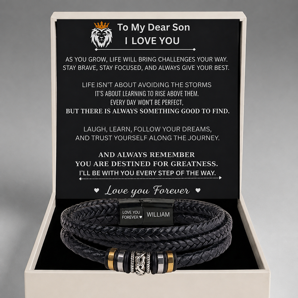 To My son Personalised  name Love You Forever Bracelet