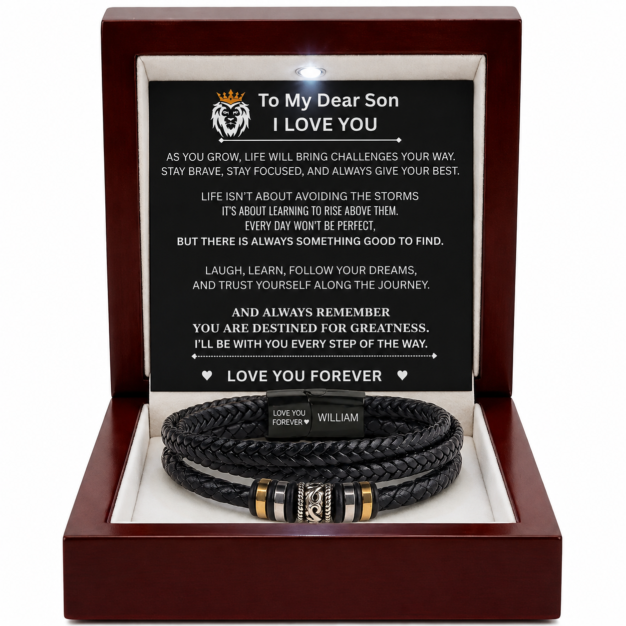 To My son Personalised  name Love You Forever Bracelet